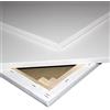 Niik Tele Tela Pittorica in Cotone Trama Fine 70 x 140 x 1,7 cm con Graffe Posteriori da Dipingere per Pittori Pittura Telaio Telato alla Francese, Bianco