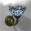 WDBZTJ Applique Da Parete in Stile Tiffany, Lampada Da Parete in Vetro Colorato Fatto A Mano Da 20 Cm, Applique Decorativa Da Comodino in Metallo Per Soggiorno, Camera Da Letto, Bagno, Corridoio,B