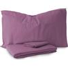 Morbidissimi Set Sacco Copripiumino + 2 federe in Flanella 100% cotone felpato Tinta Unita per letto Matrimoniale MALVA