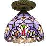 Chao Zan Lampada da Soffitto stile, Plafoniera in Vetro Colorato Stile Vittoriano, Multicolore, Attacco E27, per camera da letto, sala da pranzo, ingresso, soggiorno e cucina (Figura: B)