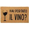 Comart - Zerbino Gag in Cocco - 40x70 cm - Tappetino Simpatico con Scritte Divertenti - per Ingresso Esterno e Interno - Fondo Antiscivolo - Pulizia Facile - Arredo e Regali Casa - Hai il Vino