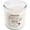 Generico Grazie Maestra Candela profumata in vetro Vaniglia/beige chiaro 40h con Stampa personalizzata per Maestre Idea regalo Natale fine anno scolastico Scuola Insegnanti Asilo Elementari