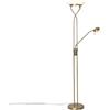 Qazqa empoli - LED Dimmerabile Lampada da terra con braccioo de lettura dimmer incluso Moderno - 1 luce - Ø 320 mm - Bronzo - Moderno - Soggiorno I Camera da letto I Sala da Pranzo I Cucina