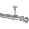 Sento Kit Bastone per Tende in Metallo 25/19mm Acciaio Inox Montaggio a Soffitto 280 cm avanti