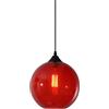 S-Cevada Lampadario a Sospensione a Sfera di Vetro Semplice, Lampada a Sospensione a Soffitto Vntage Industriale E27 a Globo a 1-Luce per Cucina Sala da pranzo (Rosso)