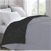 Home Tresor - Trapunta Letto Singolo Invernale Pesante 350 gr/mq Tinta Unita Bicolore, Piumone Una Piazza Colorato Reversibile Double Face Ampia Misura Cm. 180x260 (Nero/Grigio Scuro)