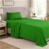 Corredocasa - Completo Lenzuola in Microfibra, Set Letto con Lenzuolo Sotto, Lenzuolo Sopra e Federe in Tinta Unita (Singolo Verde)