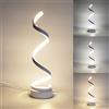 XINYASEE Lampada da Tavolo LED Moderna Spirale, Tricolore, Dimmerabile per Camera da Letto e Ufficio (Bianco)