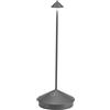 Zafferano, Pina, Lampada da Tavolo Ricaricabile e Senza Fili con Controllo Touch, Utilizzabile anche come Lampada da Esterni, Dimmer, 2200-3000 K, Altezza 29 cm, Colore Grigio Scuro