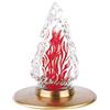REAL VOTIVA FONDERIE D'ARTE Ghiera in Bronzo con Fiamma in Vetro - Altezza cm 15,5 - Diametro Base cm 13 [T.15.2575/15.5]