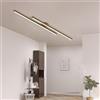 TZSMUM LED Doppio Rettangolare Plafoniere con Telecomando Lampada da Soffitto 2700K-6500K Dimmerabile Plafoniera Alluminio Ferro Interni Moderni per Cucina Sala da Pranzo Soggiorno (Legno Scuro,60cm)