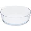 Guardini, Pirofila rotonda con manici 21 cm - 1.6L, Vetro borosilicato, Resistente agli shock termici, Trasparente/Azzurro