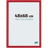 yd. Your Decoration - Cornice 48x68 cm - Rosso - Decorativa Parete in Legno con Vetro in acryl - Antiriflesso - 48x68 Cornice - Mura