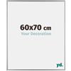 yd. Your Decoration - Cornice 60x70 cm - Argento Lucente - Cornice Decorativa Parete in Plastica con Vetro in acryl - Antiriflesso - 60x70 Cornice - Evry