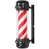 AAOTE Barber Shop Pole LED Barbers Pole 71cm Bianco Rosso Girevole Barber Shop Hair Salon Logo Salon Shop Sign Lampada da Parete per Esterni Impermeabile 0605 (Color : White+Red)