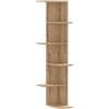 vidaXL Scaffale Angolare Muro Rovere Artigianale 36,5x36,5x140cm Legno, vitaXL