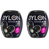 Dylon, tinta per tessuti, per colorazione in lavatrice, nero intenso, 350 g, confezione da 2