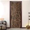 Generic Adesivo Per Porte 3D Per Porte Interne, Venature Del Legno Astratte Geometriche Impermeabile e Autoadesivo Marrone in PVC Decorazione da Parete - per Camera da Letto, Soggiorno 80x210 cm