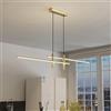 XYFSP Moderna Illuminazione a Sospensione a LED dimmerabile per Isola Cucina, lampadario a LED lineare con faretti, Lampada a Sospensione a LED a Sospensione Regolabile per Tavolo da Pranzo-Oro 120 cm/47