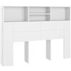 vidaXL Mobiletto con testiera Bianco 140x19x103,5 cm