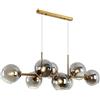 OCCMFZD E27 8-leggero Illuminazione A Sospensione, Lampadario A Sfera In Vetro Bolla Moderna Creativo Metallo Industriale Illuminazione Industriale Sala Da Pranzo Soggiorno Nero Fumo Grigio 110 Cm