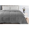 Home Tresor Trapunta Imbottinta Invernale, Piumone Letto Pesante 540 gr/mq in Microfibra Manopesca, Effetto Velluto Flanellato Tinta Unita (Grigio, Una Piazza e mezza cm. 220x260)