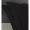 Home Tresor - Raffinata Coppia di Federe Cuscini Letto con Volant - 100% Puro Cotone - Made In Italy - 57 fili cm2 - cm. 52x82 - Nero
