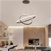 Mengjay Moderna LED lampadario tavolo da pranzo LED 2 anelli tre temperature di colore dimmerabile lampada a sospensione soggiorno soffitto camera da letto altezza comprensibile, 40 + 20cm (Nero)
