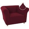LINGKY Copridivano Chesterfield Elasticizzata Fodera per Divano Elasticizzato Antiscivolo Antimacchia, Copridivano 1 Posto con Braccioli Tessuto Super Morbido (Vino Rosso,1 Posto)