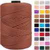 CAMAL Cordino per Borse Uncinetto Macramè Filo 3mm Filo Poliestere 170m Corda Macrame Filato per Borse Uncinetto Spago Colorato Corde Colorate per Artigianato, Lavoro a Maglia (Marrone Chiaro)