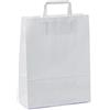 C.N. Shopper Carta Sacchetti di Carta con Manici Bianchi 32x45 cm 100 PZ Shopper Busta in Carta Kraft Bianca Borsa Ecologica per Negozi