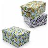 Spetebo Set di 3 scatole portaoggetti con coperchio 51 x 37 cm - Frutta - Scatola impilabile in cartone con manici 45 litri - Organizer Storage Box multiuso scatola giocattoli regalo cartone