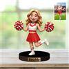 XIAO.Z Cheerleader personalizzata foto 3D Cartoon Style Desktop Scultura, Cheerleader personalizzata foto ritratto segno targa, Cheer Team Cheerleaders amante regalo presente