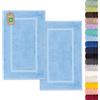 Lavea® 2 Tappetini Bagno 50x80 cm in 100% Cotone - Tappeti Bagno Assorbenti e Lavabili - Ideali come Tappeto Bagno o Tappetino Doccia - Blu delfino