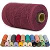 LEREATI Corda Macrame 1mm x 200m Filo Macrame Cordoncino Cotone Spago Colorato, Macramè Filo Cordino per Borse Uncinetto, Arazzo da Parete, Decorazioni, Fai da Te Artigianale (Vino Rosso)