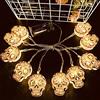 Bseical Luci Stringa Halloween Batteria, Impermeabile 3M 20 LED Catena Luminosa Alimentata con Batteria, Luci LED Halloween Zucche Teschio fantasmi Luci a Corde (20 led, Teschio C)