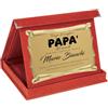 Printerland Targa Regalo Personalizzata con Astuccio in Velluto Blu, Rosso o Nero - Targhe Regali Feste Festa Personalizzate (ROSSO, Papà)
