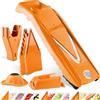 Börner Affettaverdure V5 (Profi Set) - Mandolina Regolabile con 10 Tipi di Taglio - Affettaverdure con Lama a V in Acciaio Inox - Set Tagliaverdure con Dockingstation - Colore: Arancione