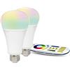 lighteu®, 2x 12W E27 Miboxer WiFi E27 12W 2.4G RF telecomando RGBCCT LED lampadine luci con un telecomando a 4 zone 2x FUT105+FUT092