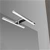 Inbagno Lampada da specchio a LED per bagno 30cm, installazione su specchi a filo lucido, in abs finitura cromo