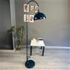 bamyum Gorkiede Lampada da Terra in Metallo, Terra per Soggiorno, Camera da Letto, dei Bambini con Attacco E27, Larghezza 30 cm, Paralume Regolabile, Blu notte