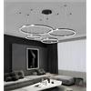 BEHWU Lampadario LED Lampada Soggiorno Lampadario Dimmerabile Con Telecomando Anelli Lampade Sospensione Moderne Tavolo Pranzo Altezza Regolabile Lampadario a Soffitto Acrilico Rotondo in Alluminio