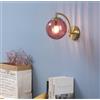 SEMANHUAOZ Lampada da parete minimalista nordica - Vetro moderno for interni, illuminazione da parete in blu for camera da letto, comodino, soggiorno, scala e corridoio, E14, 15 cm(Red Rojo)
