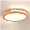 WOTTES Plafoniera Led Soffitto, Legname Plafoniera Soffitto, Plafoniera Led, 4500k 24w ø40cm Luce Naturale, Adatto A Camere Da Letto, Bagno, Soggiorni E Corridoi