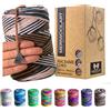 MeriWoolArt Corda Macramè 3mm 200m - Fil di Cotone Colorato - Spago Macrame di Corda Singola - Filato Morbido Macramè Cotone Riciclato Oeko-Tex - Fai da te Macramè Arredamento per Casa Boho