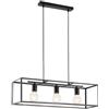 Lampenwelt Lindby Lampadario a Sospensione Nero, Lampada Gabbia Nera Metallo Industrial Vintage Cucina Sala da Pranzo Ristorante 3 Luci E27 Plafoniera Led Soffitto Moderna Acciaio