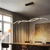 Lanekd Lampadario LED Sospensione Sala da pranzo Lampada a Sospensione Dimmerabile Cucina Lampadari Moderno Spirale Design Lampada per tavolo da pranzo Soggiorno Ufficio Plafoniere (Nero, L150CM)