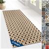 Floordirekt Tappeto passatoia con Motivo, Realizzato su Misura, per Cucina, corridoio e Soggiorno, Ornamento Vintage a griglia Orientale (80 x 300 cm, Cork)