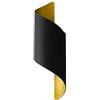 vetrinein rete Vetrineinrete® Applique moderno a spirale da parete doppia emissione di luce up e down 1 portalampada g9 in alluminio per interni (Nero) F78