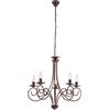 Be-Light Lampadario Provenzale Candelabro 5 Luci Ferro Battuto Nero E Rame